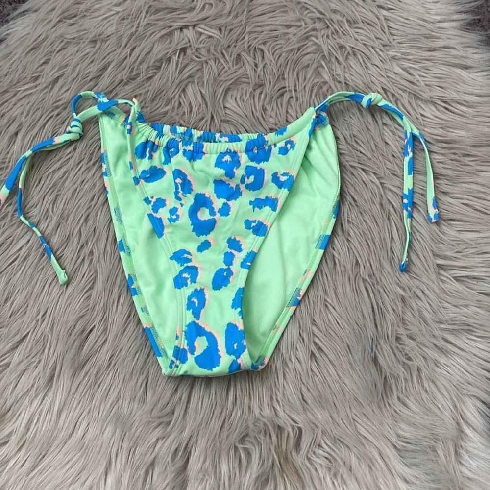 Blue and green bikini bottom